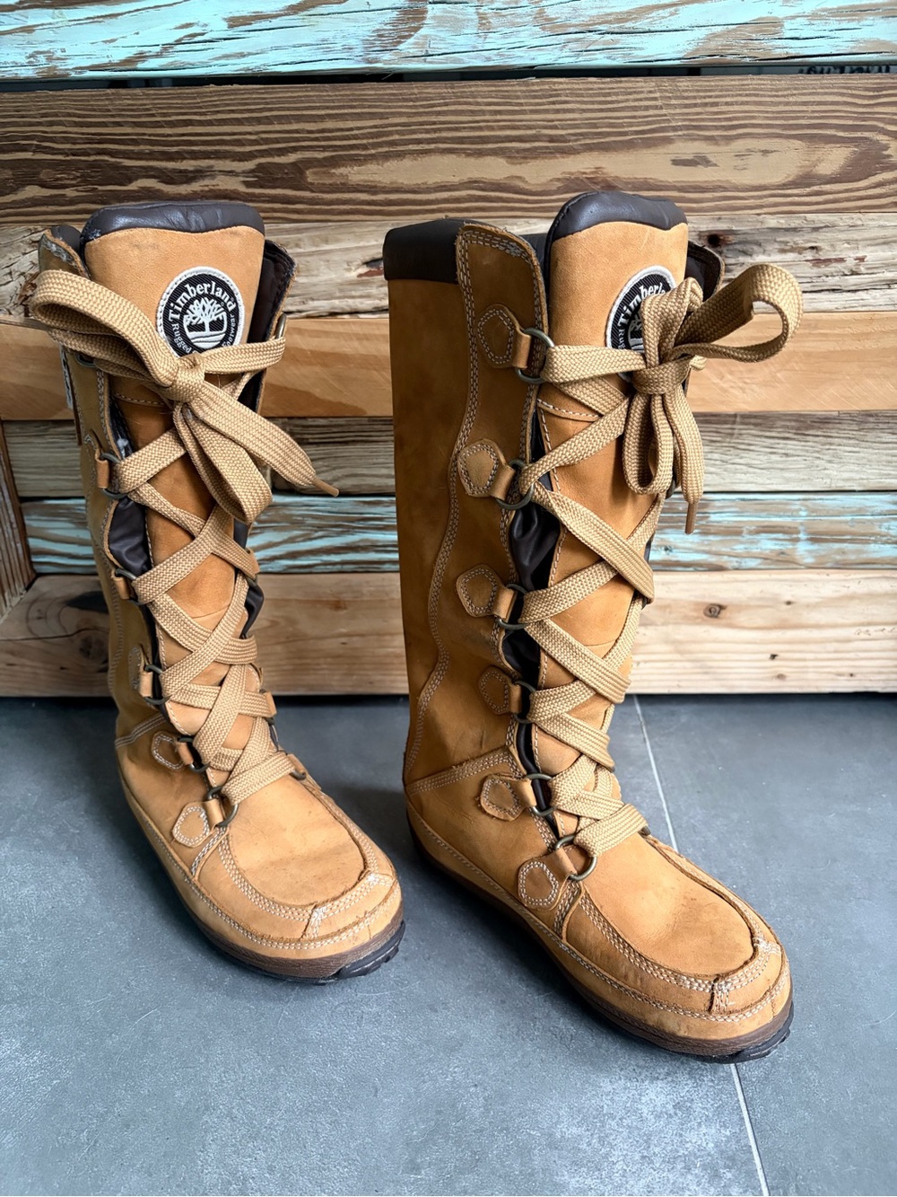 Timberland Premium 14” Waterproof Tall Boots Wheat Women’s 5.5